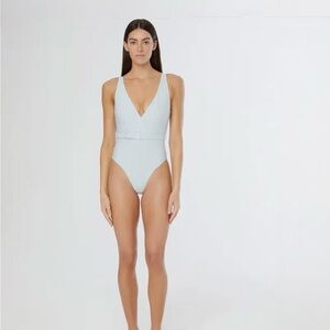 Onia Michelle One Piece (light blue and white striped) NWT